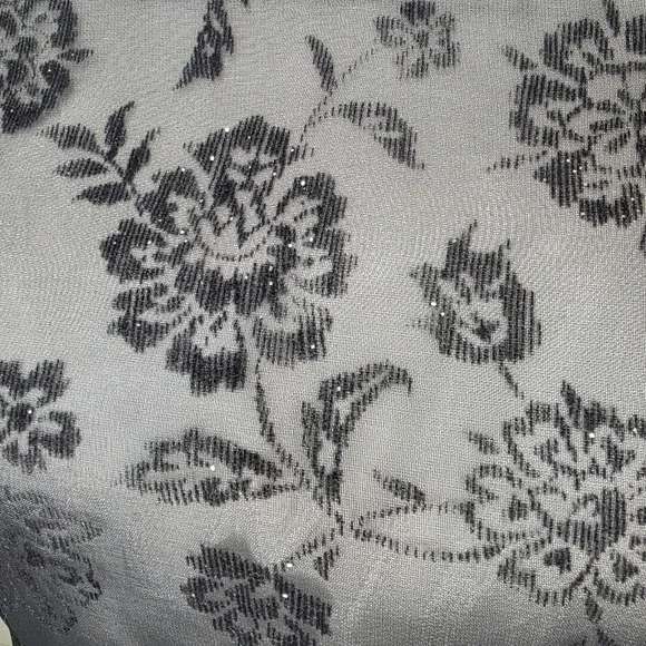 Morgan And Co Elegant Black Floral Lace Evening Dress Maxi Size 7/8 - Picture 6 of 12